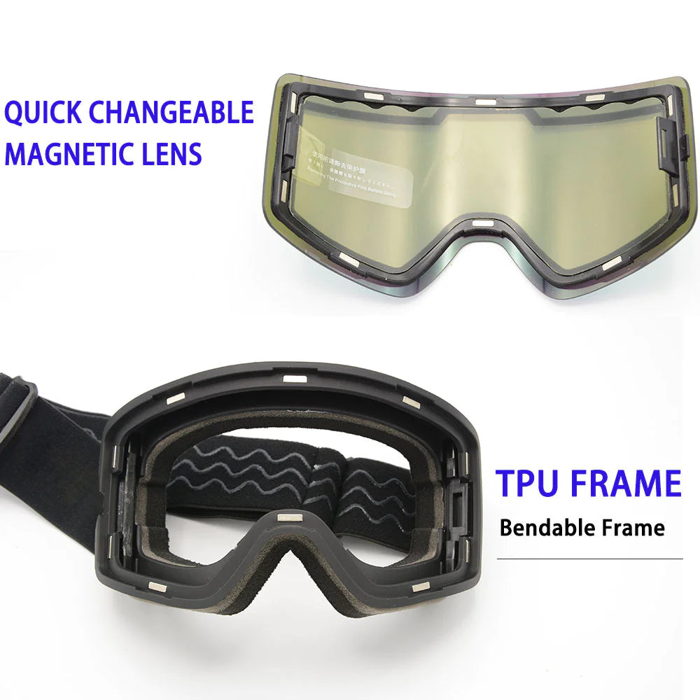 Anti-Fog Ski Goggles with Magnetic Lens WEM Support (www.WEM.support)