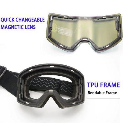 Anti-Fog Ski Goggles with Magnetic Lens WEM Support (www.WEM.support)