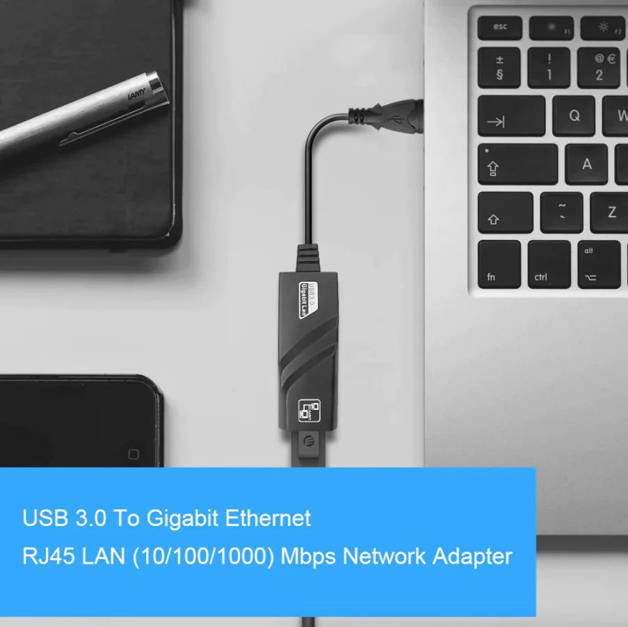 USB 3.0 Gigabit Ethernet LAN RJ45 1000Mbps Network Adapter For Windows PC Mac WEM Support (www.WEM.support)