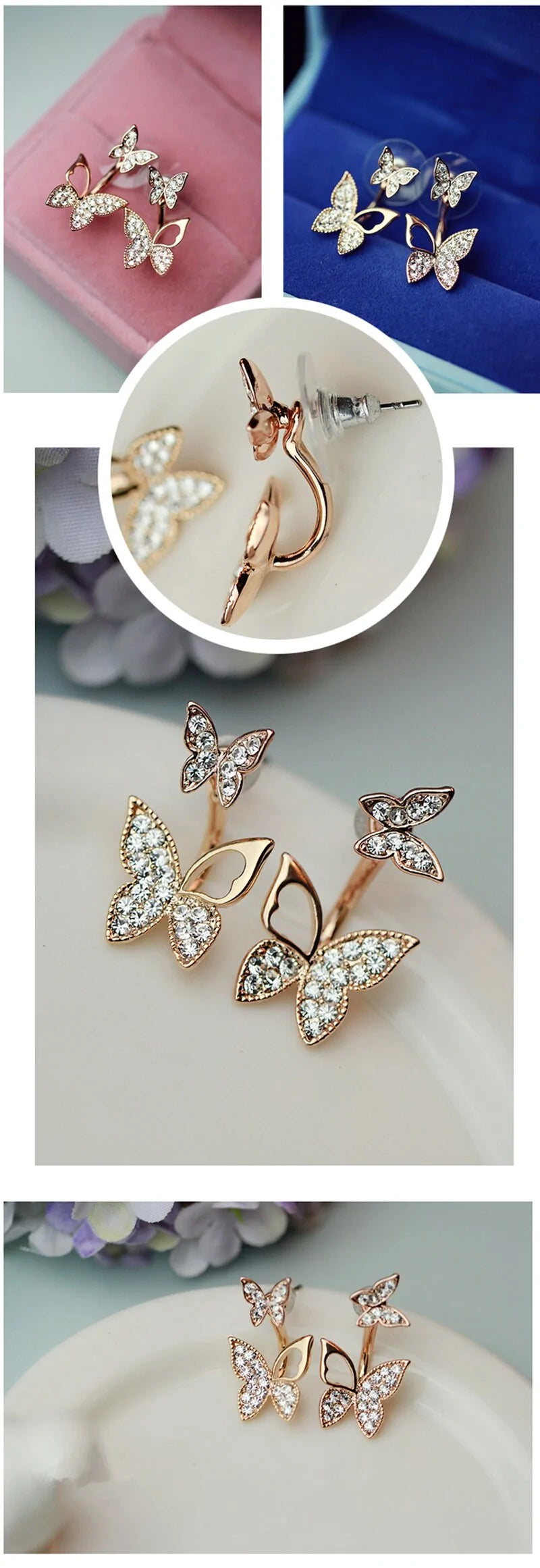 Hanging Butterfly Earrings WEM Support (www.WEM.support)