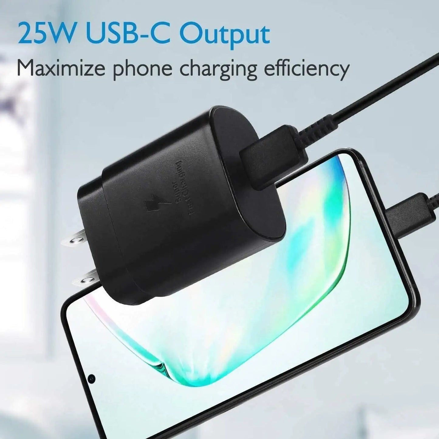 25W Type USB-C Super Fast Wall Charger +6FT Cable For Samsung Galaxy S20 S21 S22 WEM Support (www.WEM.support)