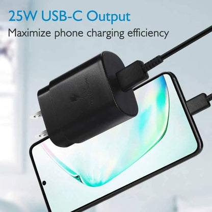 25W Type USB-C Super Fast Wall Charger +6FT Cable For Samsung Galaxy S20 S21 S22 WEM Support (www.WEM.support)