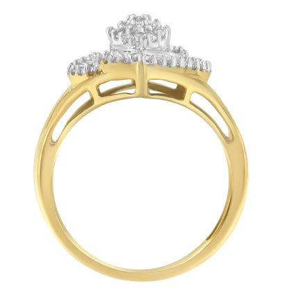 10K Yellow Gold Diamond Cocktail Ring (1/2 Cttw, J-K Color, I2-I3 Clarity) WEM Support (www.WEM.support)