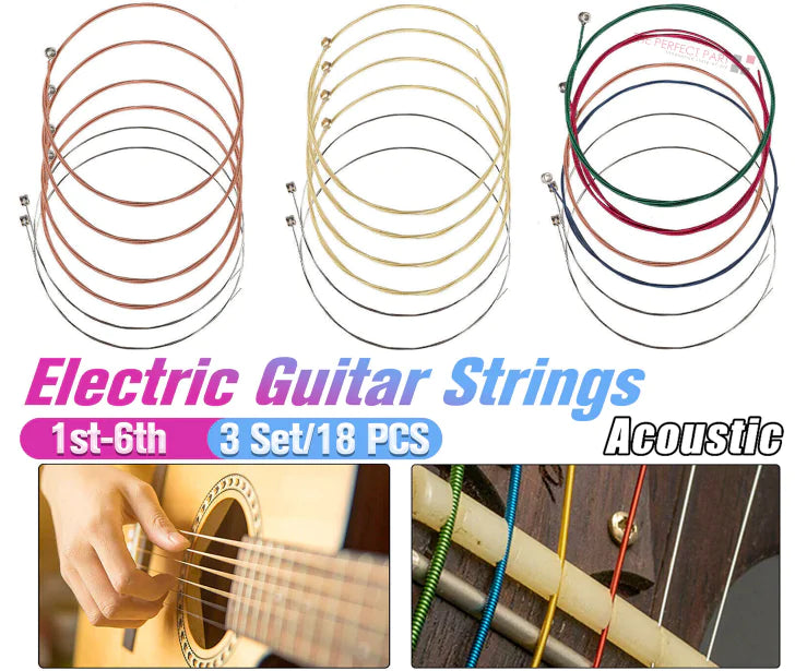 3 Sets of 6 Guitar Strings Replacement Steel String For Acoustic Guitar 1st-6th WEM Support (www.WEM.support)