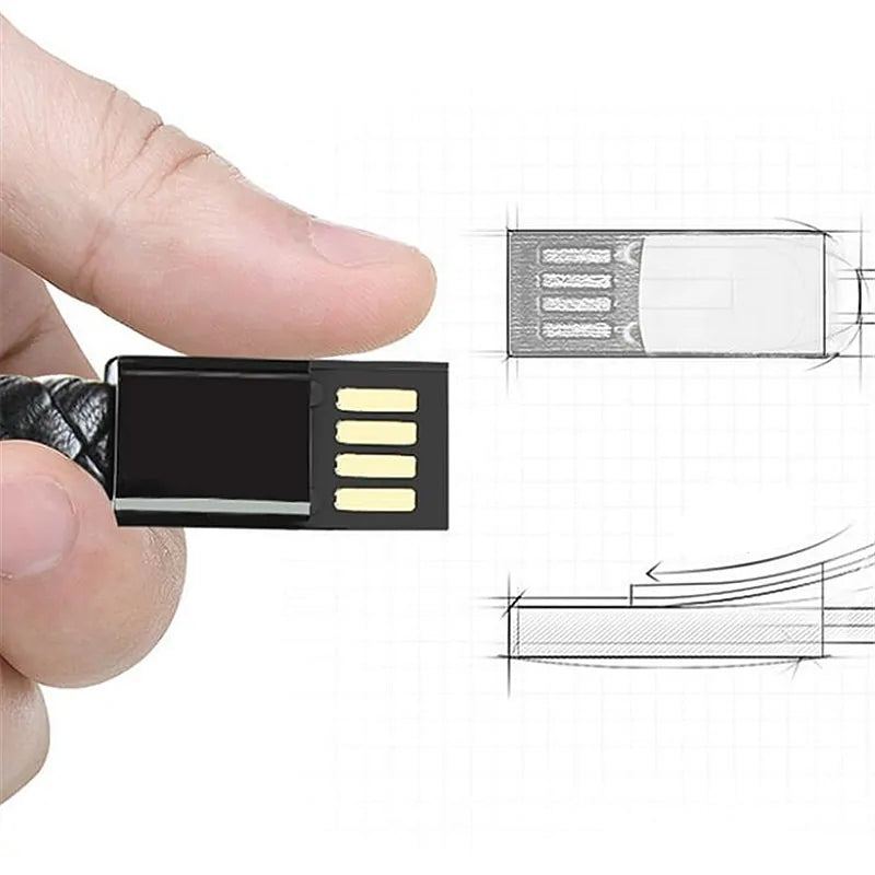 Leather Mini Micro USB Bracelet Charger WEM Support (www.WEM.support)