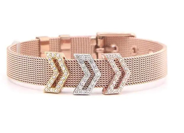 3 Chevron Pavé Charm Bracelet WEM Support (www.WEM.support)