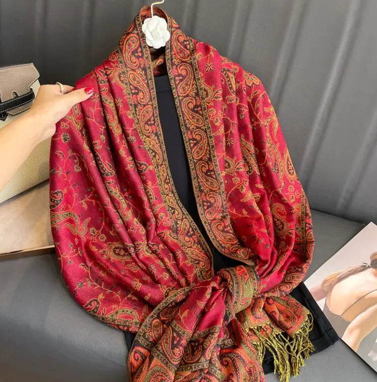 Cashmere Shawl Women's Printed Warm Scarf WEM Support (www.WEM.support)