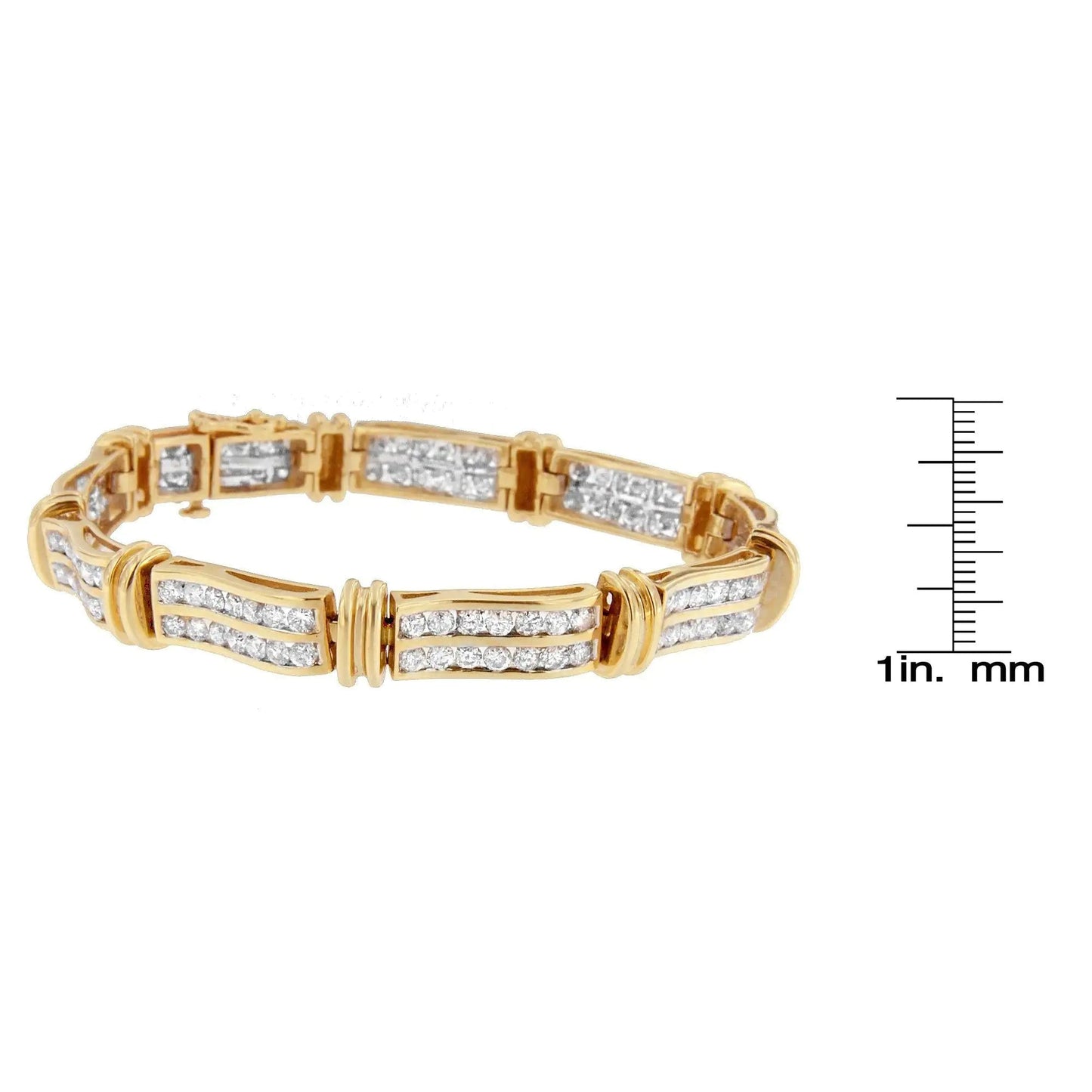 14K Yellow Gold Round-Cut Diamond Bracelet (5.35 cttw, H-I Color, I1-I2 Clarity) WEM Support (www.WEM.support)