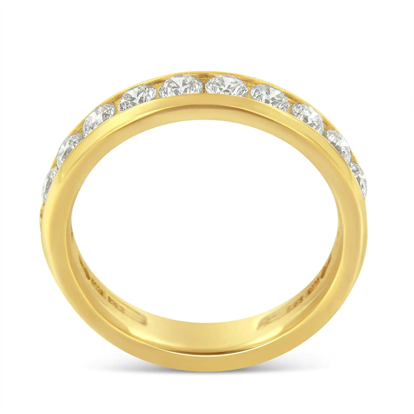 18K Yellow Gold Diamond Wedding Band Ring (1 Cttw, H-I Color, SI2-I1 Clarity) WEM Support (www.WEM.support)