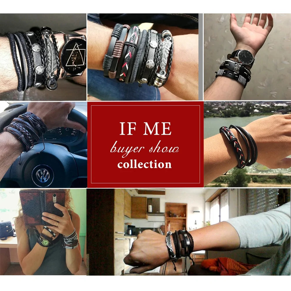 Multilayer Leather Bracelet WEM Support (www.WEM.support)