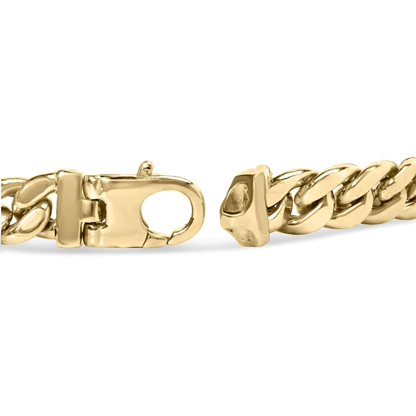 10K Yellow Gold 1.00 Cttw Diamond Miami Cuban Link Men's Bracelet (H-I Color, I1-I2 Clarity) - 8.5 Inches WEM Support (www.WEM.support)