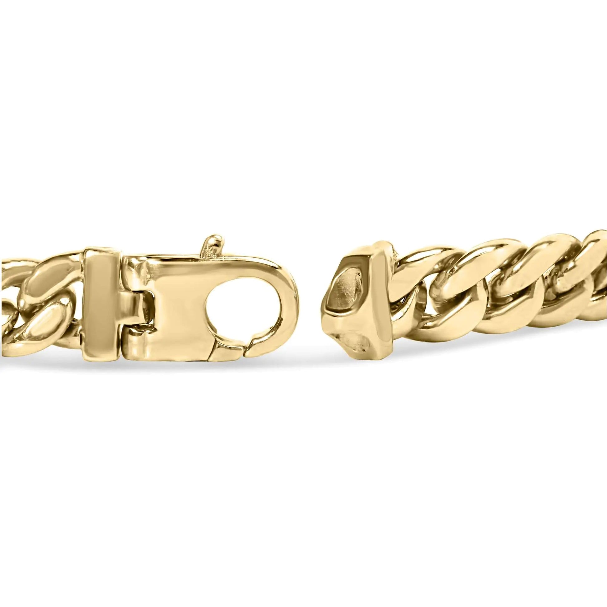 10K Yellow Gold 1.00 Cttw Diamond Miami Cuban Link Men's Bracelet (H-I Color, I1-I2 Clarity) - 8.5 Inches WEM Support (www.WEM.support)