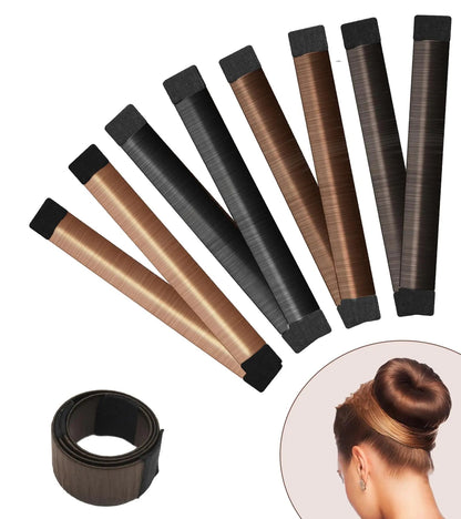 YANVIPERISK Hair Bun Maker 4 Pcs Magic Hair Donut for Kids & Women | DIY Shaper for Easy Ballerina Hairstyles | Hair Donuts for Buns | Bun Maker for Long Hair - Catch Cards