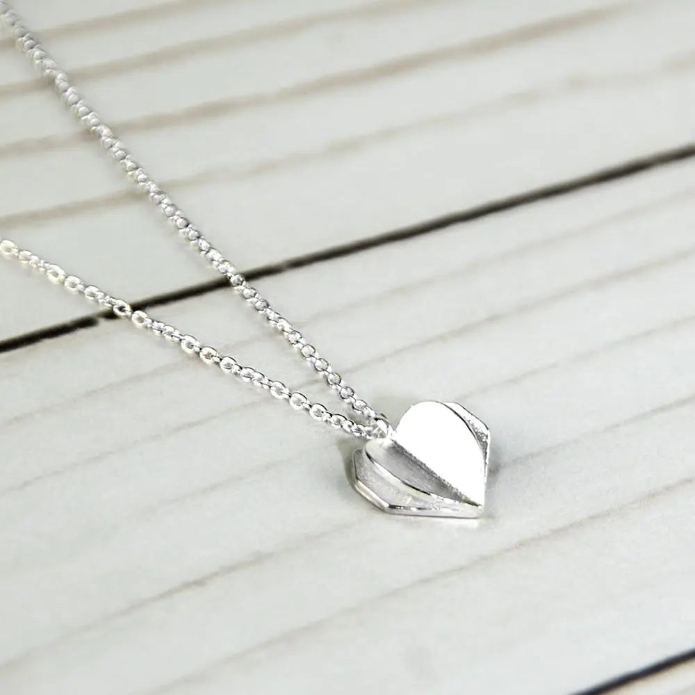 Sterling Sliver Double Heart Necklace WEM Support (www.WEM.support)