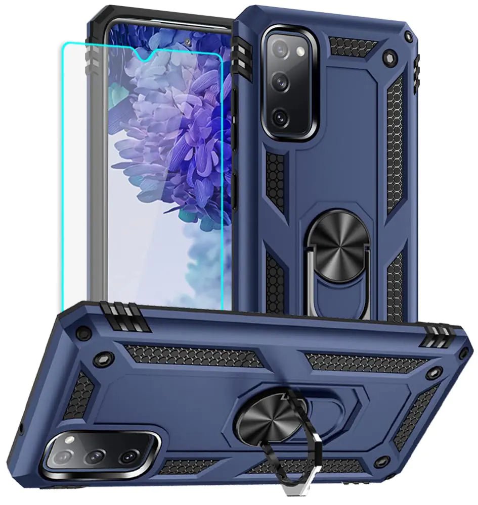 Yiakeng for Samsung Galaxy S20 FE Case, Galaxy S20 FE 5G case with HD Screen Protector, Military Grade Protective Cases with Ring for Samsung Galaxy S20 FE 5G (Red) - Catch Cards