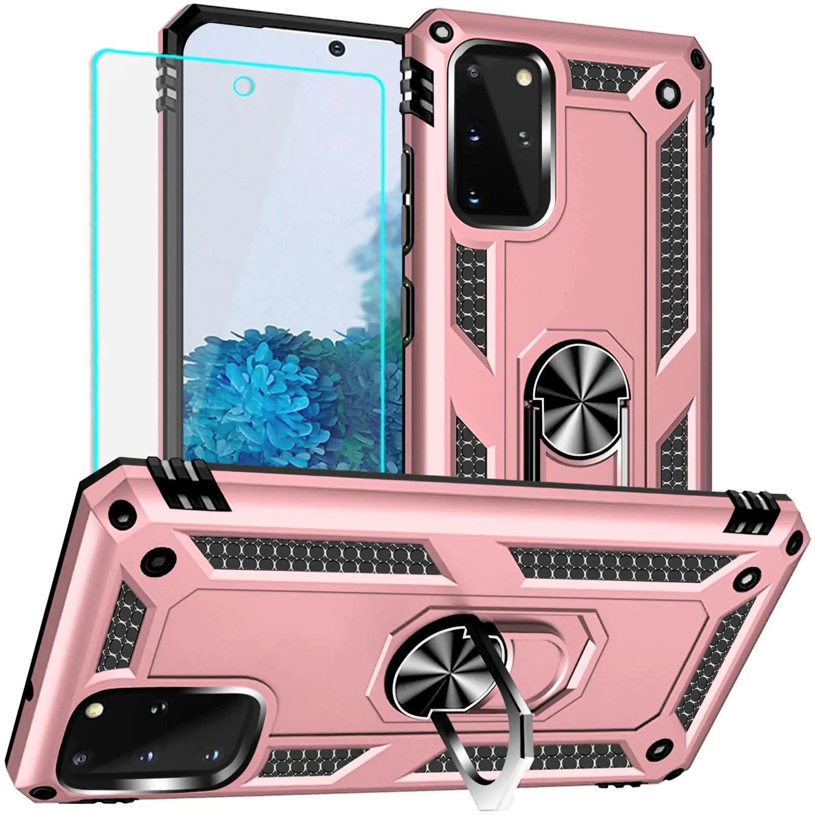 Yiakeng for Samsung Galaxy S20 FE Case, Galaxy S20 FE 5G case with HD Screen Protector, Military Grade Protective Cases with Ring for Samsung Galaxy S20 FE 5G (Red) - Catch Cards