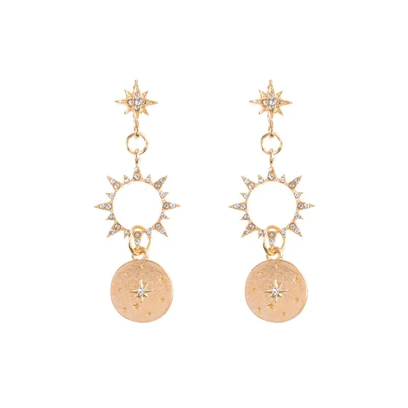 Crystal Sun Earrings WEM Support (www.WEM.support)