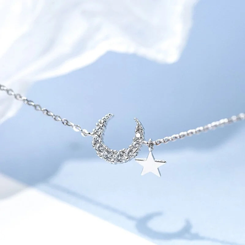 OBEAR Silver-Plated Moon and Star Zirconia Bracelet WEM Support (www.WEM.support)