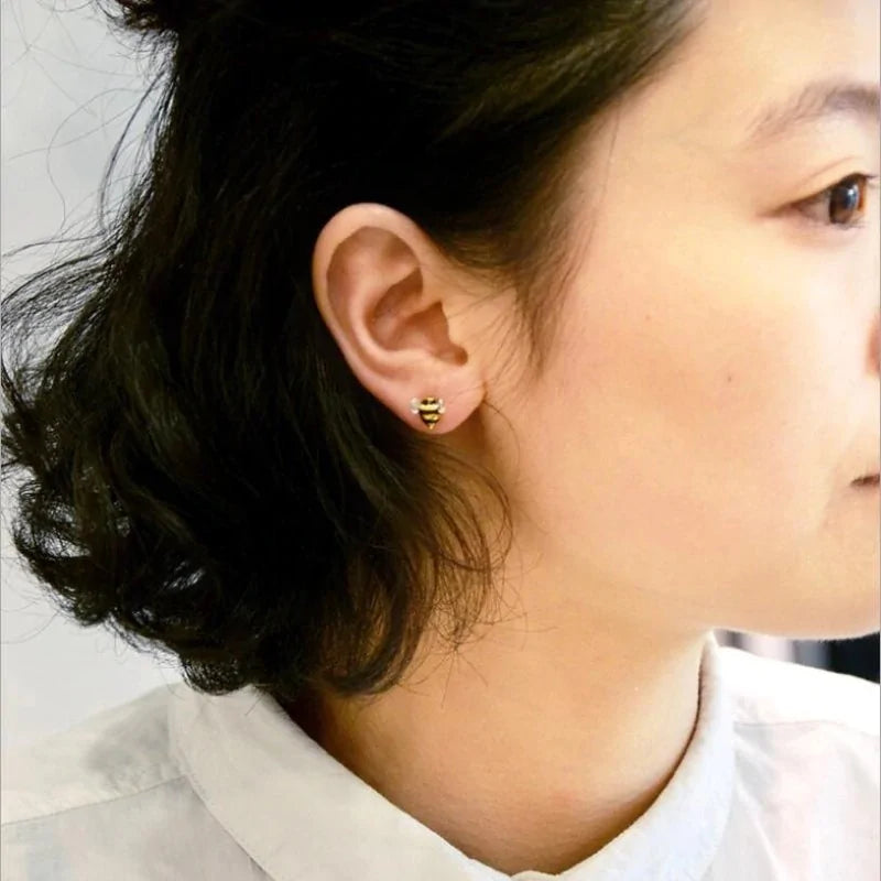 Silver Bee Earrings WEM Support (www.WEM.support)