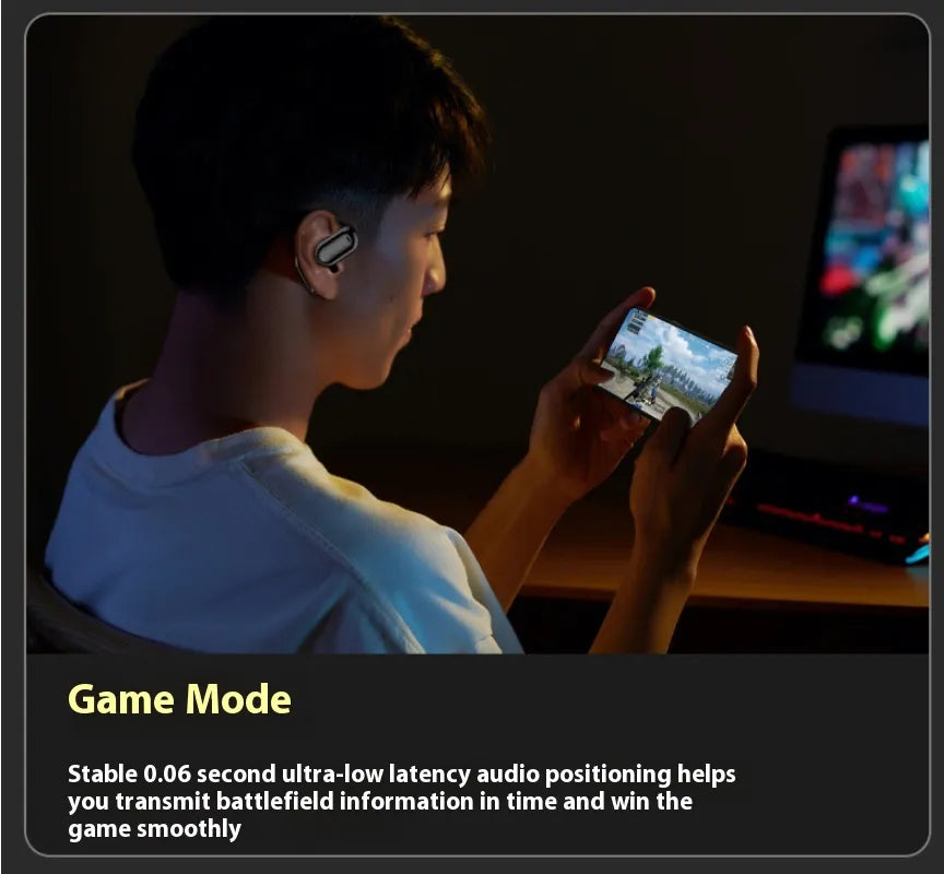 LED Display Bluetooth Ear-mounted Headset WEM Support (www.WEM.support)