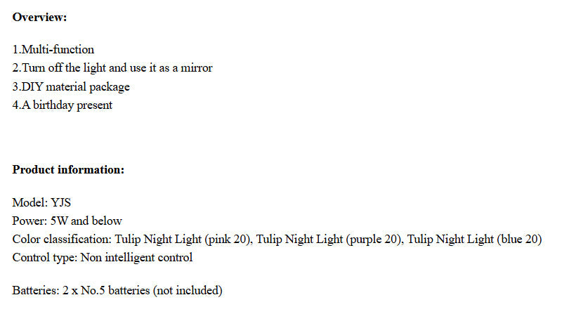 Handmade DIY Cloud Tulip Mirror Small Night Light WEM Support (www.WEM.support)