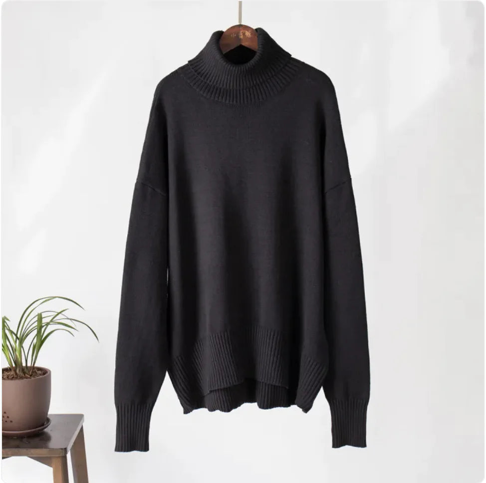 Women's Solid Color Turtleneck Sweater WEM Support (www.WEM.support)