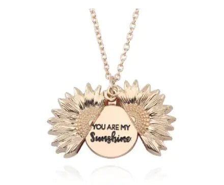 Sunflower Double Lettering Necklace WEM Support (www.WEM.support)