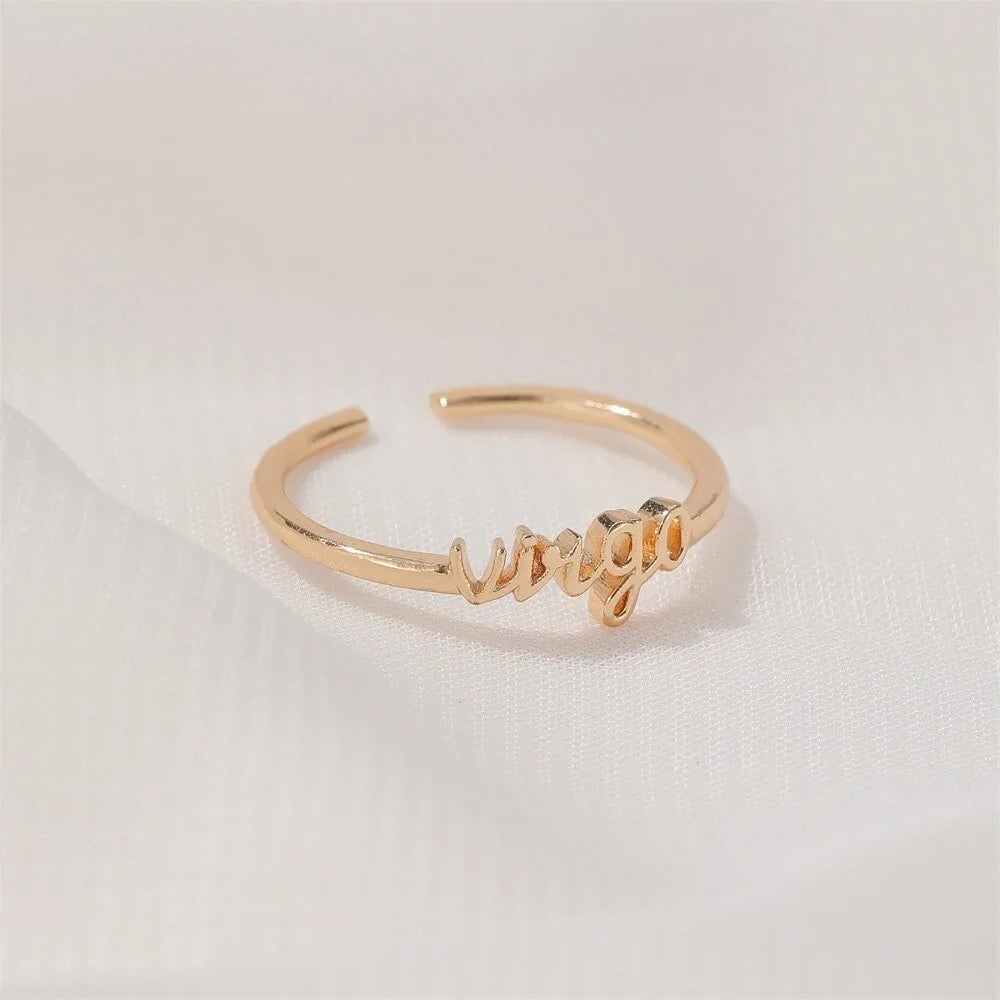Thin Open Gold Zodiac Rings WEM Support (www.WEM.support)