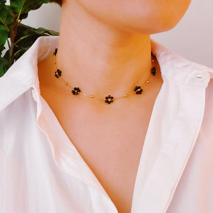 Flower Field Romance Beaded Necklace WEM Support (www.WEM.support)