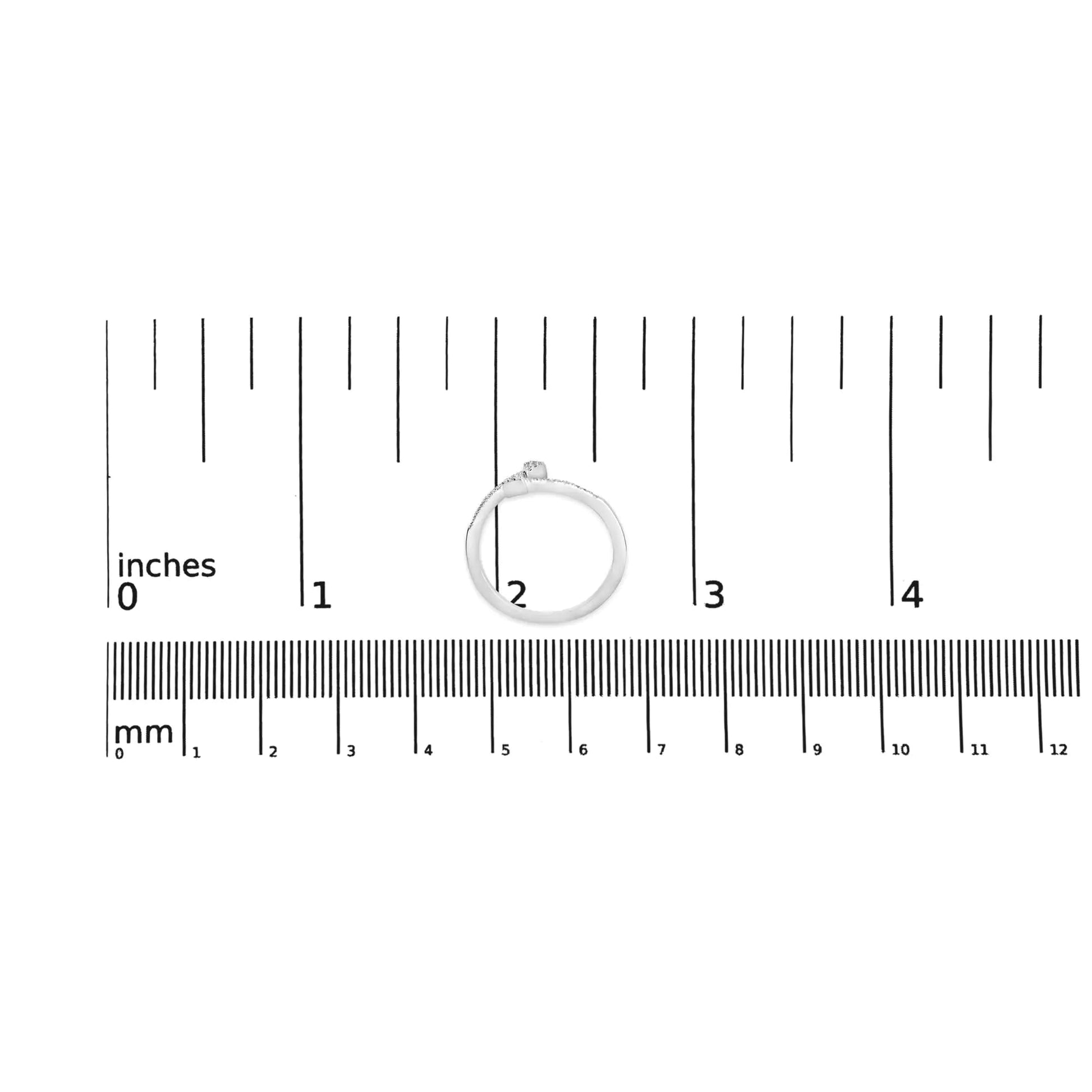 .925 Sterling Silver 1/5 Cttw Diamond Double Arrowhead Open Ring (I-J Color, I2-I3 Clarity) WEM Support (www.WEM.support)