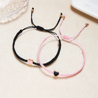 Heart-Shaped Woven Couple Bracelet WEM Support (www.WEM.support)