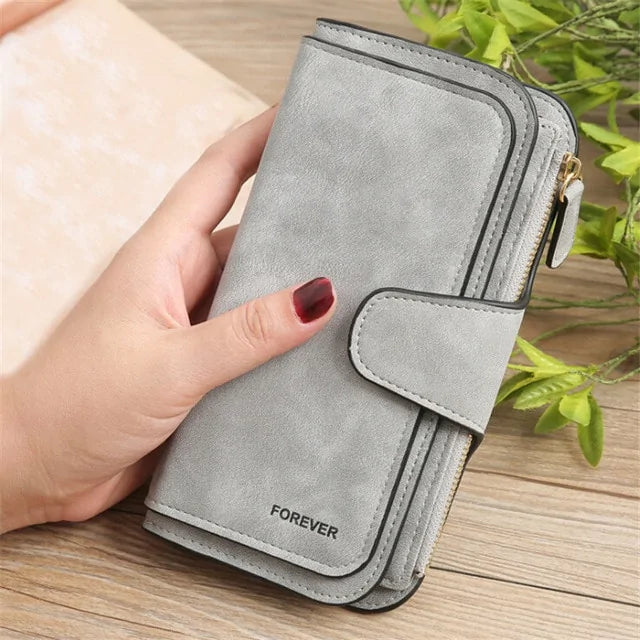 Wallet Brand Coin Purse Scrub Leather Women Wallet Money Phone Bag Female Snap Card Holder Ladies Long Clutch Carteira Feminina WEM Support (www.WEM.support)