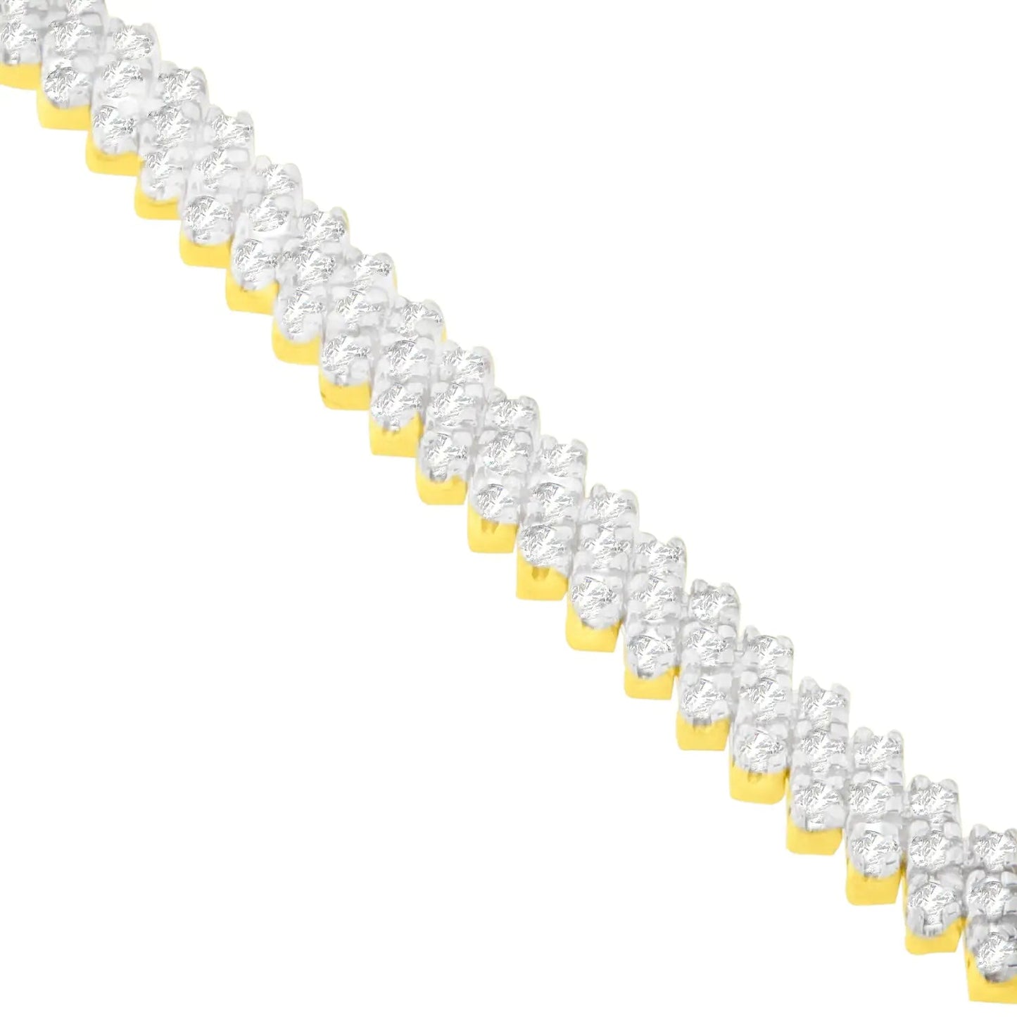 Pulseira de Diamantes em Ouro Amarelo 14K (4.00 cttw, Cor I-J, Clareza I1-I2) WEM Support (www.WEM.support)