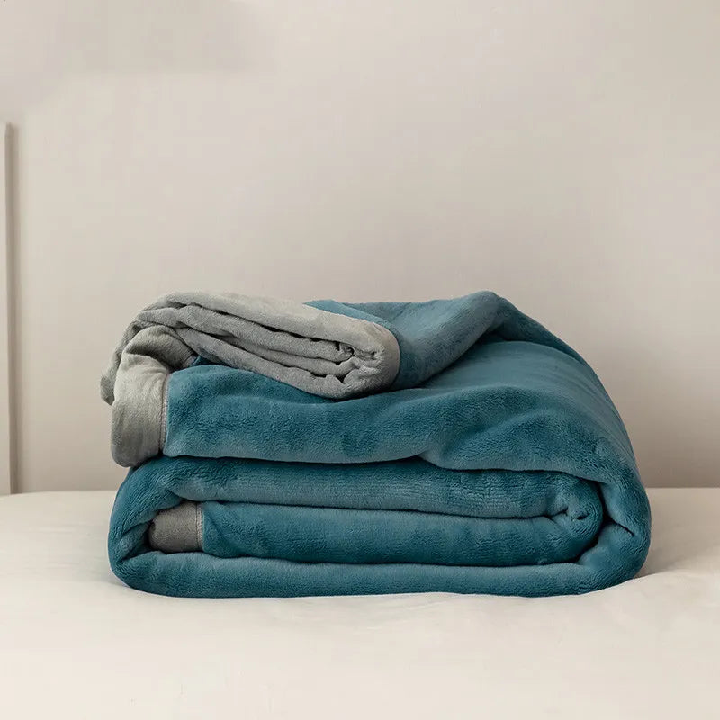 Simple Japanese Style Plain Milk Velvet Casual Blanket WEM Support (www.WEM.support)