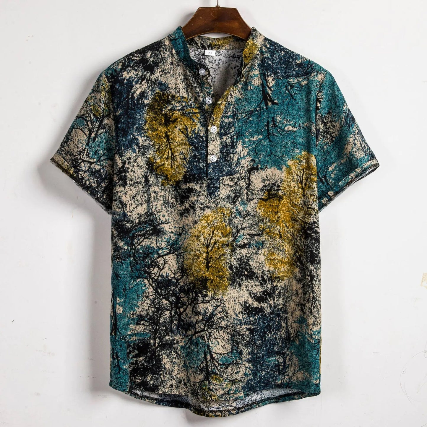 Men's Floral Short Sleeve Button-Up Shirt HejK.com Marketplace LLC