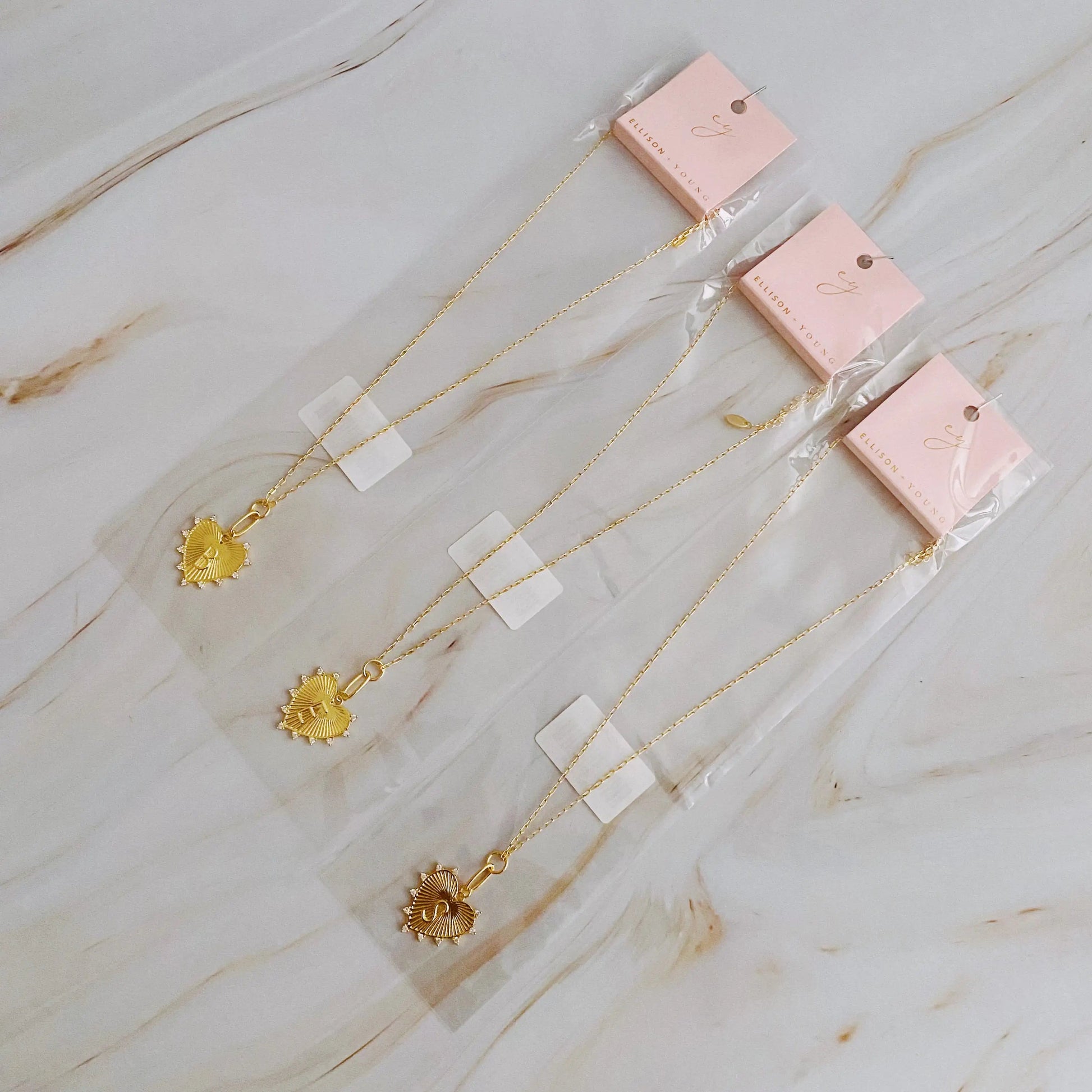 Clip Hanging Initial Heart Necklace WEM Support (www.WEM.support)