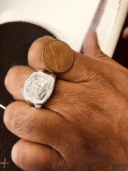 14K White Gold Men's Diamond Band Ring (1 cttw, H-I Color, SI1-I2 Clarity) WEM Support (www.WEM.support)