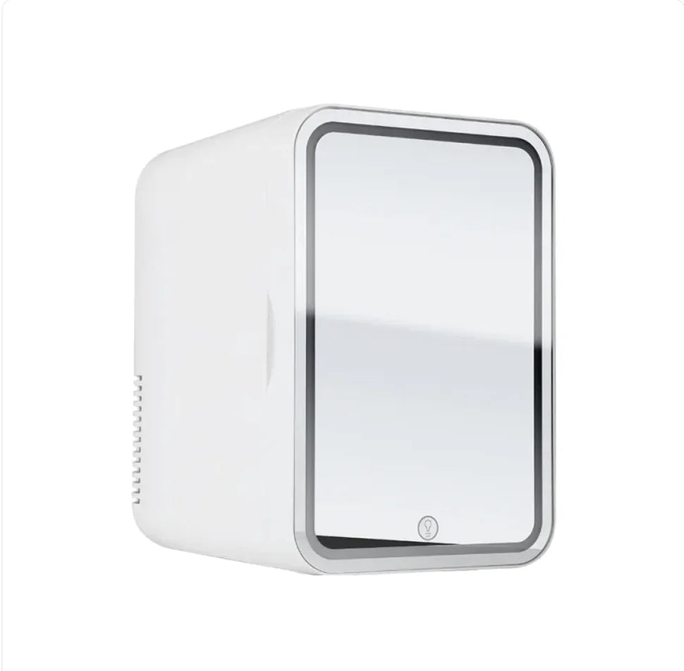 Portable Mini Beauty Fridge with Mirror, 110V WEM Support (www.WEM.support)
