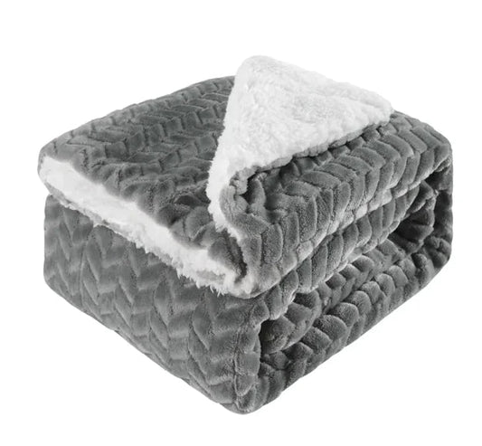 Thickened Flannel & Lamb Wool Double-Sided Blanket WEM Support (www.WEM.support)