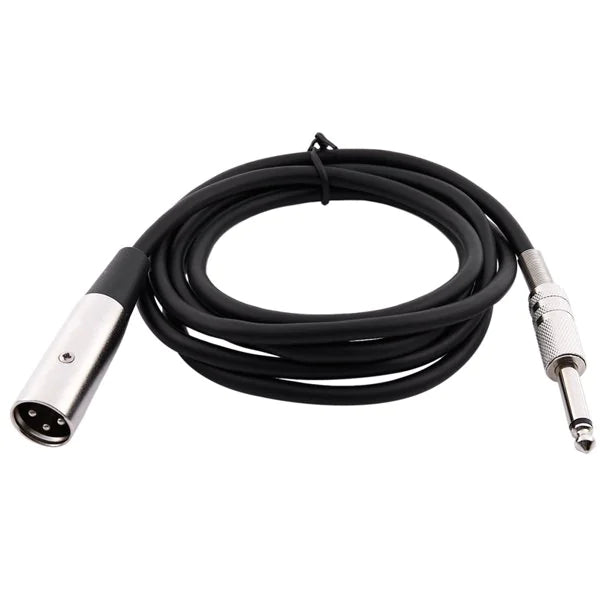 XLR 3-Pin Male To 1/4" Plug TS Microphone Mono Cable Unbalanced Shielded Audio WEM Support (www.WEM.support)