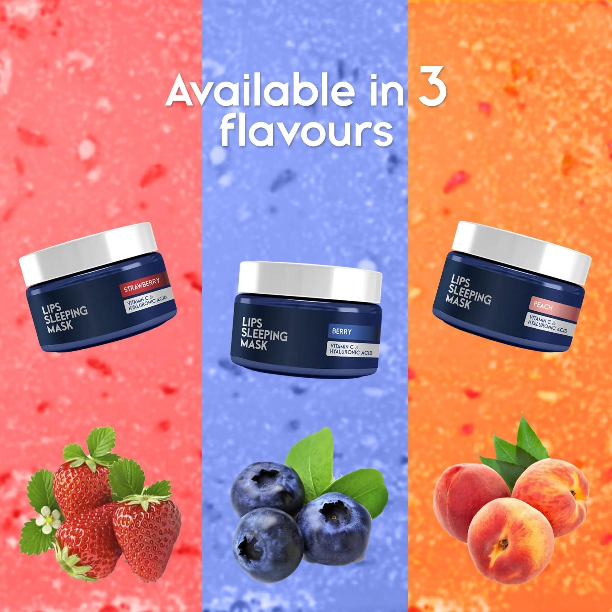 Lip Sleeping Mask with Hyaluronic Acid Vitamin C Nourish Hydrate Balm Strawberry WEM Support (www.WEM.support)