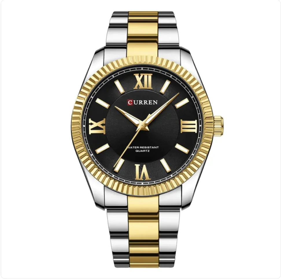 Men's Luminous Quartz Watch with Steel Strap WEM Support (www.WEM.support)