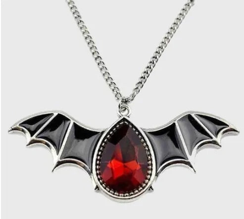 Crystal Vampire Bat Necklace WEM Support (www.WEM.support)