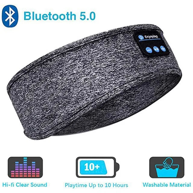 Bluetooth Sports Headband with Earbuds and Eye Mask WEM Support (www.WEM.support)