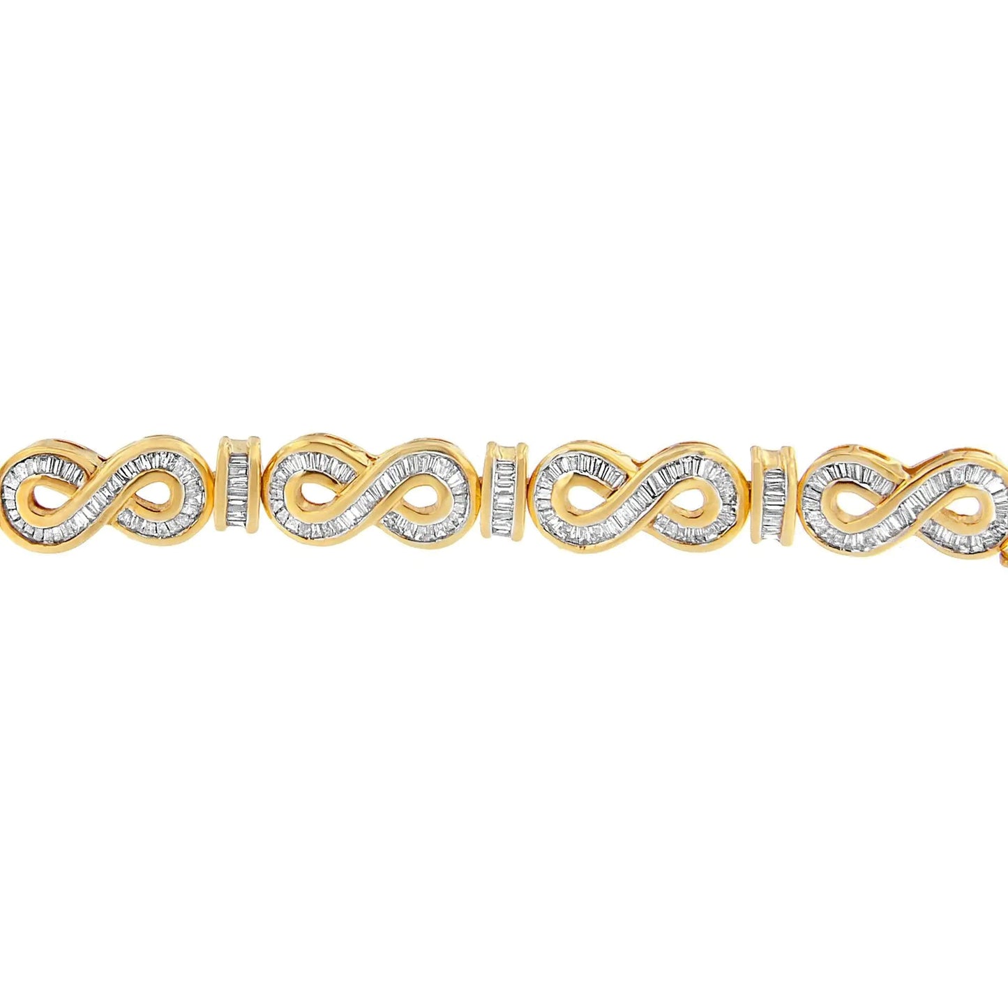 14K Yellow Gold Baguette Cut Diamond Bracelet (4.00 cttw, H-I Color, SI2-I1 Clarity) WEM Support (www.WEM.support)