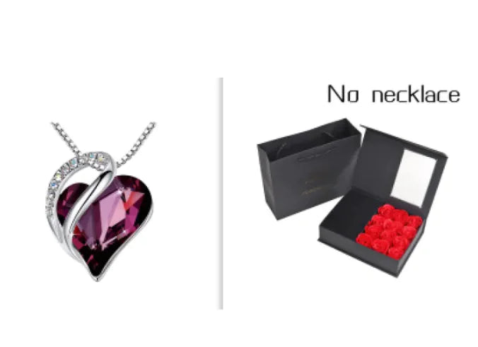 CrystalHeart Heart-Shaped Pendant Necklace WEM Support (www.WEM.support)