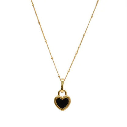 Vintage Double-Sided Heart Pendant Necklace WEM Support (www.WEM.support)