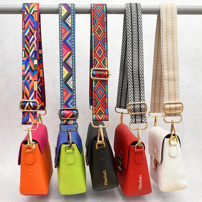 Tiny Leather Handbag -Blue/Lime (Option 1) WEM Support (www.WEM.support)