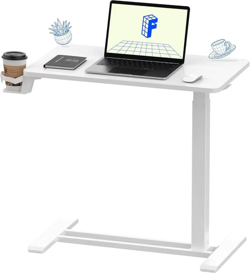 Standing Scroll Table With Hidden Wheels Side Table  Height-adjustable Bed Table Laptop Table WEM Support (www.WEM.support)