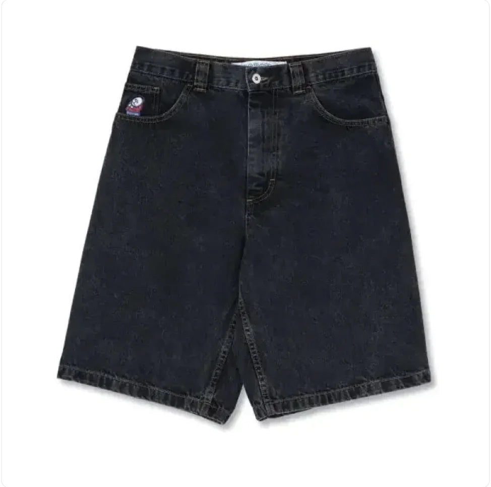 Cartoon Embroidered Denim Shorts WEM Support (www.WEM.support)